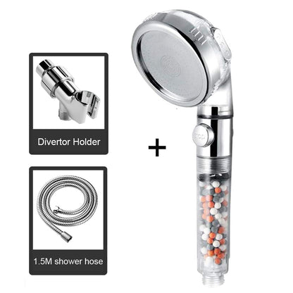 High Pressure Mineral Shower Head with On/Off Switch