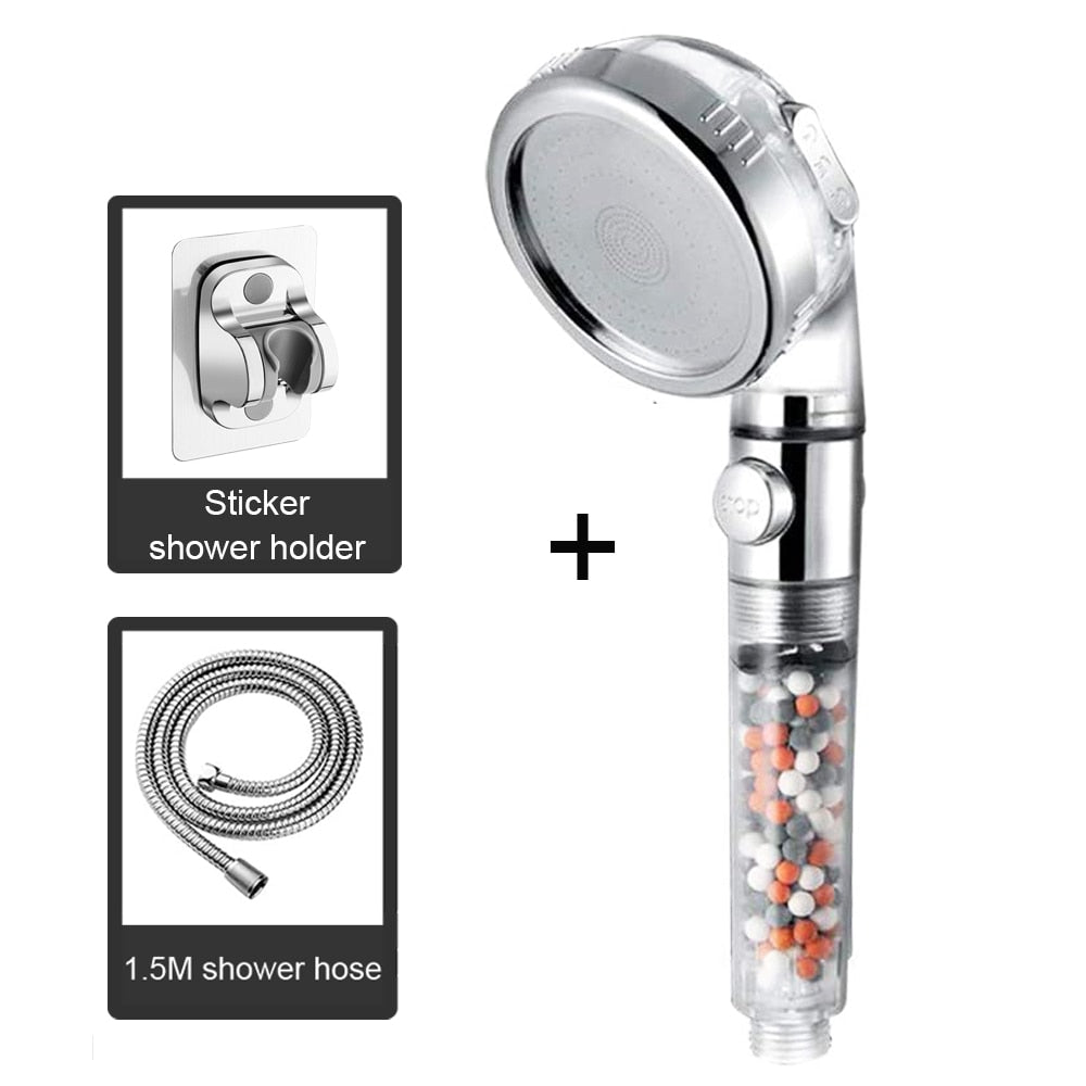 High Pressure Mineral Shower Head with On/Off Switch