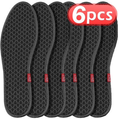 6 Pcs Bamboo Charcoal Deodorant Insoles Mesh Breathable