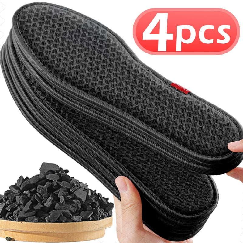 6 Pcs Bamboo Charcoal Deodorant Insoles Mesh Breathable