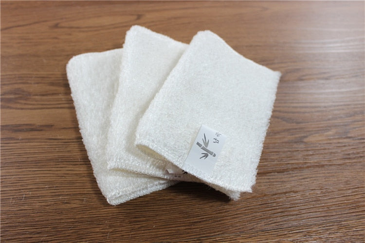 1/5 PCS Natural Bamboo Fiber Thickened Cleaning Cloth