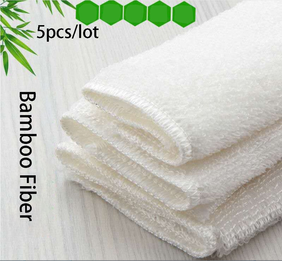 1/5 PCS Natural Bamboo Fiber Thickened Cleaning Cloth