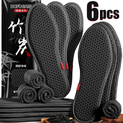 6 Pcs Bamboo Charcoal Deodorant Insoles Mesh Breathable